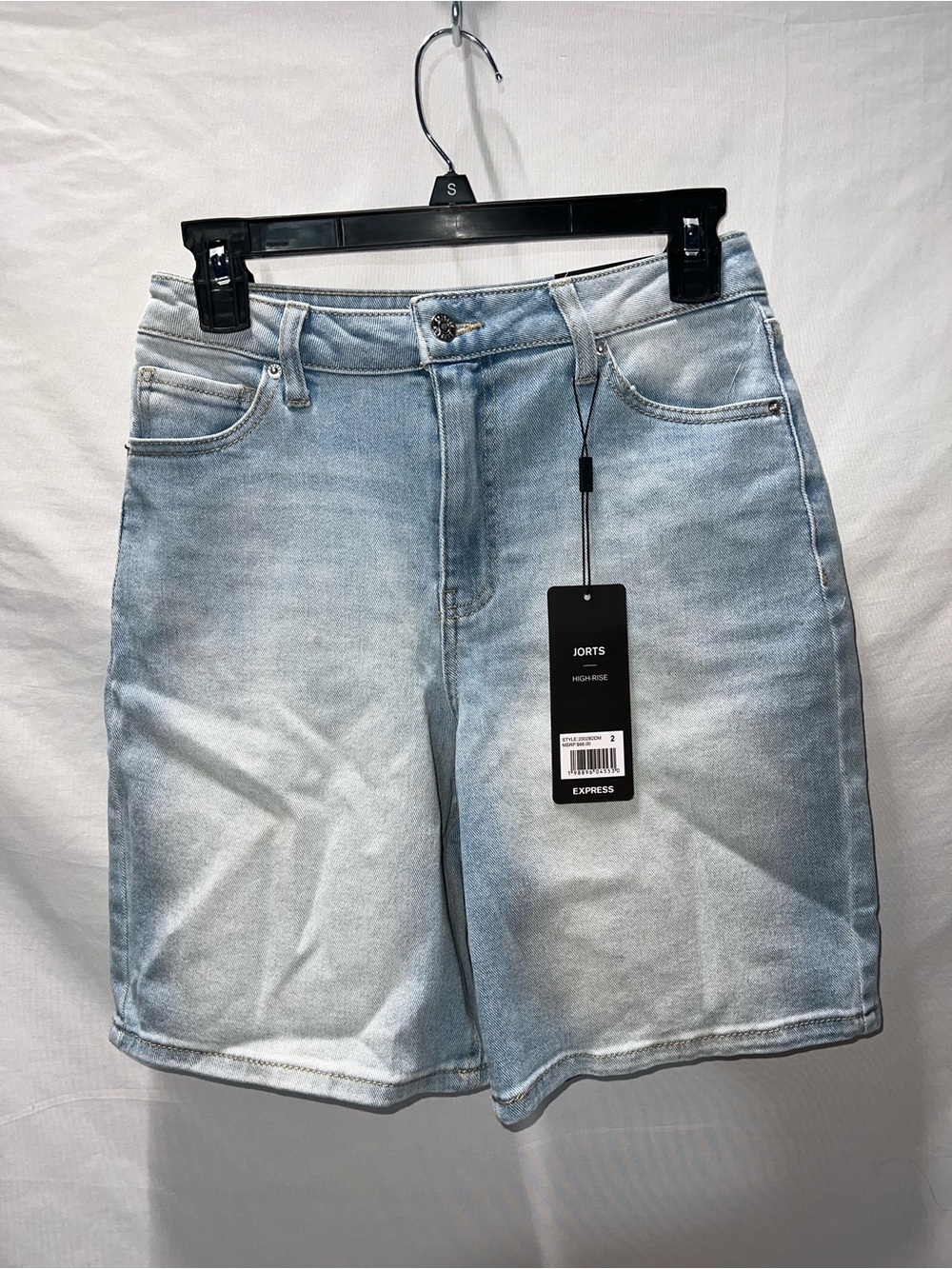 Express Light Blue High-Rise Jorts